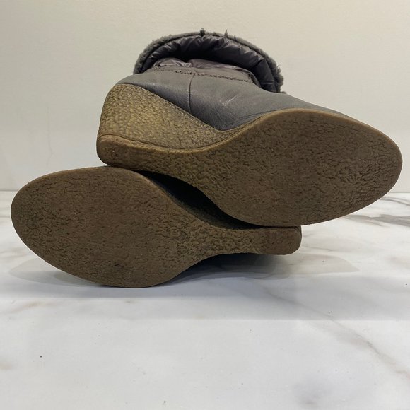 Steve Madden Grey Puffy Winter Heeled Boots - Picture 10 of 13